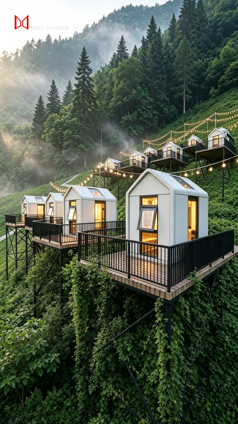 露营房山坡观景营地案例 5